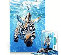 Zebra Underwater 1000-piece Jigsaw Puzzles Brain Fun Training Seamless Fit Precise Pieces Fascinating Hobby for Idle Moments (38x52cm)