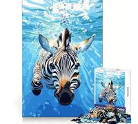 Zebra Underwater Jigsaw Puzzle 1000 Piece for Teenagers Clear Thinking Relaxing Pastime Firm Interlock Perfect Present (50x75cm)