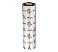Zebra Wax Ribbon, 110mmx450m,1600, Economy Wax, 25mm core, 01600BK11045 (Economy Wax, 25mm core)