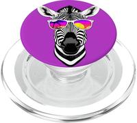 Zebra Wearing Cool Sunglasses Vaporwave Sunset 80s 90s Retro PopSockets PopGrip for MagSafe