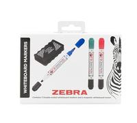 Zebra Whiteboard Markers Dry Wipe Pens Plastic Barrel Fine Tip Assorted Colours Magnetic Eraser 3mm Nib Whiteboard Pens for Office School Home Business Boards Teaching Writing Planner Use Pack of 3
