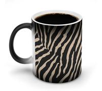 Zebra Wildlife Pattern Cute Coffee Cup with Handle Hot Changing Graphic Ceramic Travel Mug