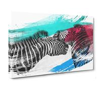 Zebra Wildlife V2 Canvas Print | Gallery Wrapped 30mm Frame Wall Art | 30x20 inches | Ready to Hang | Modern Animals Picture | Living Room Bedroom Lounge Office