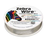Zebra Wire Round Silver Color Copper 22 Gauge APX 45 Yards 1/4-pound Spool