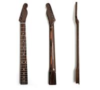 Zebra Wood Guitar Neck for Fender Telecaster Style, 22 Frets Replacement Guitar Neck, 42mm Nut Width, Adjustable Truss Rod, Pre-Drilled 10mm Tuner Holes