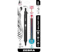 Zebra X-701 Tactical Ballpoint Pen w/ Extra Refill Fine Point 0.7mm Black 29811