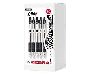 Zebra Z-Grip 2757 Ballpoint Pen Black 0.5 mm Medium Ballpoint Non Refillable Pack of 50