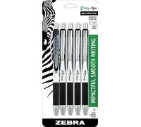 Zebra Z-Grip Flight Ballpoint Retractable Pen, 1.2mm, Black, 5 Pack (21915)
