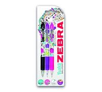 Zebra Z-Grip Floral Ballpoint Pen - Assorted Colours (Pack of 3)