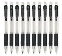 Zebra Z-Grip Mechanical Pencil - Black Grip & Clear Barrel - 0.5mm HB Lead - Retractable & Refillable - Pack of 10
