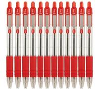 Zebra Z-Grip Medium Retractable Metal Clip Ball Pen - Red (Pack of 12)