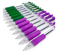 Zebra Z-Grip Retractable Ballpoint Pen - Economy Teacher's Pack of 12 - Green and Purple Set
