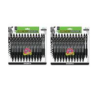 Zebra Z-Grip Retractable Ballpoint Pen, Medium Point 1.0mm, Black Ink, Clear Barrel, 24-Count (2 Packs)