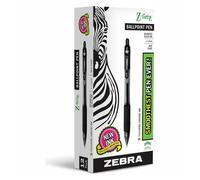 Zebra Z-Grip Retractable Ballpoint Pens, Black - 12 Pack