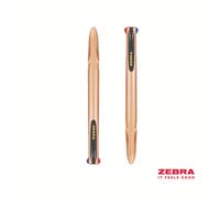 Zebra Rose Gold 4 Colour Ballpoint Pen 1.0mm Tip 0.7mm Line Rose Gold Barrel Black/Blue/Green/Red Ink (Pack 10) - 81460