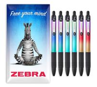 Zebra Z-Grip Smooth Ballpoint Pen - 1.0mm Nib - Black Ink - Metallic Ombre Barrels - In Envelope Gift Packaging (Pack of 6)