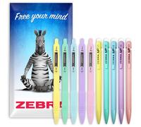 Zebra Z-Grip Smooth Ballpoint Pens & MP Mechanical Pencils - 1 of Each Pastel Barrel - In Envelope Gift Packaging - Pack of 10