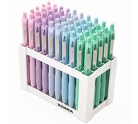 Zebra Z-Grip Smooth Ballpoint Retractable Pen - Desktop Stand Set of 50 Pens - Pretty Pastel Coloured Barrels - 1.0mm Nib Tip - Black Ink - Ideal for Writing, Revision, School, Teachers etc