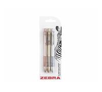 Zebra Z-Grip Smooth Elegance Pack of 3 Metallic - Color: None
