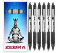 Zebra Z-Grip Smooth Ink Ballpoint Pen - 1.0mm - Pack of 6 Pens - in Zebra Cardboard Packaging (Black)
