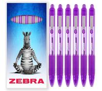 Zebra Z-Grip Smooth Ink Ballpoint Pen - 1.0mm - Pack of 6 Pens - in Zebra Cardboard Packaging (Violet)