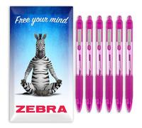 Zebra Z-Grip Smooth Ink Ballpoint Pen - 1.0mm - Pack of 6 Pens - in Zebra Envelope Gift Packaging (Pink)
