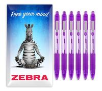 Zebra Z-Grip Smooth Ink Ballpoint Pen - 1.0mm - Pack of 6 Pens - in Zebra Envelope Gift Packaging (Violet)
