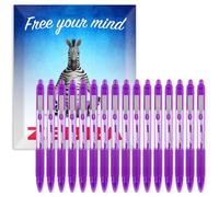 Zebra Z-Grip Smooth Ink Retractable Ballpoint Pen - 1.0mm Nib - Pack of 16 Pens - In Envelope Gift Packaging (Violet)