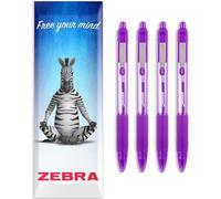 Zebra Z-Grip Smooth Ink Retractable Ballpoint Pen - 1.0mm Nib - Pack of 4 Pens - In Envelope Gift Packaging (Violet)