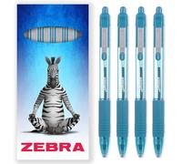 Zebra Z-Grip Smooth Ink Retractable Ballpoint Pen - 1.0mm Nib - Pack of 4 Pens - In Gift Box Packaging (Light Blue)