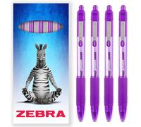 Zebra Z-Grip Smooth Ink Retractable Ballpoint Pen - 1.0mm Nib - Pack of 4 Pens - In Gift Box Packaging (Violet)