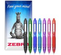 Zebra Z-Grip Smooth Mini Retractable Ballpoint Pen - 1.0mm Nib Width - 11.5cm Barrel Length - Multicolour Pack of 7 Pens in Envelope Gift Packaging
