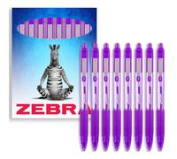 Zebra Z-Grip Smooth Retractable Ballpoint Pen - 1.0mm Nib - Pack of 8 - In Gift Box Packaging (Violet)