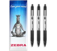 Zebra Z-Grip Smooth Retractable Ballpoint Pen - Black Ink - Pack of 3 Pens in Envelope Gift Packaging