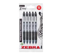 Zebra Z-Grip Smooth Retractable Ballpoint Pen Pack of 5 - Black