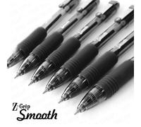 Zebra Z-Grip Smooth - Retractable Ballpoint Pen - Pack of 6 - Black