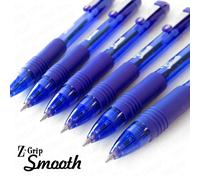 Zebra Z-Grip Smooth - Retractable Ballpoint Pen - Pack of 6 - Blue