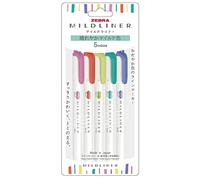 ゼブラ(ZEBRA) Zebra Mildliner WKT7-5C-HC-N Highlighter, Sunny and Mild Color, HC5 Colors
