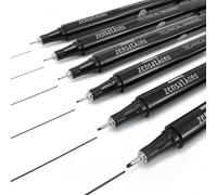 Zebra Zensations Technical Drawing Pens - Full Set of 6 Grades - Black Ink