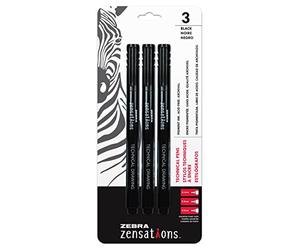 Zebra Zensations Technical Pens 3/Pkg-Black, Assorted Point Sizes