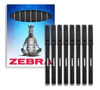 Zebra - ZGE Gel Ink Stick Pen - 0.7mm - Matte Barrel - Black - Pack of 8
