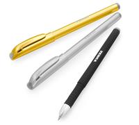 Zebra ZGE Gel Ink Stick Pens - 0.7mm - Metallic Set - Black, Gold, Silver - Pack of 3