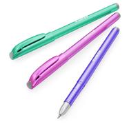 Zebra ZGE Gel Ink Stick Pens - Metallic Barrel - 0.7mm - Green, Pink, Purple - Pack of 3