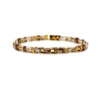 ZEBRAGO Tile Bracelet Multicolor Bohemian Style Japan Miyuki bead Elastic Bracelet for Women Girls, 6 centimeters, Glass, crystal