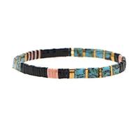 ZEBRAGO Tile Bracelet Multicolor Bohemian Style Japan Miyuki bead Elastic Bracelet for Women Girls, 6cm x 0.5cm x 6cm, Glass, crystal