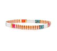 Zebrago Tile Bracelet Multicolor Bohemian Style Japan Miyuki bead Elastic Bracelet for Women Girls, 6cm inner diameter, 19cm perimeter, Glass, crystal
