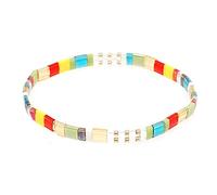 Zebrago Tile Bracelet Multicolor Bohemian Style Japan Miyuki Bead Elastic Bracelet for Women Girls, Glass, not known