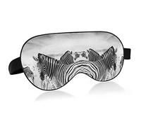 Zebras at Sunset Black White Eye Masks Cover Blocks Light Sleep Mask Shade Cover Blindfold Relaxing Eyeshade Cover with Adjustable Head Strap for Men Women Kids