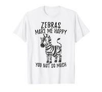 Zebras Make Me Happy You Not So Much Value Graphic T-Shirt, Men, White, S