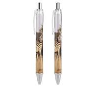 Zebras On South Africa Ballpoint Pens Black Medium Point 0.55mm Ball Point Pen Retractable Office Pens with Super Soft Grip Writing Ink Pen for Men Women 2 PCS
